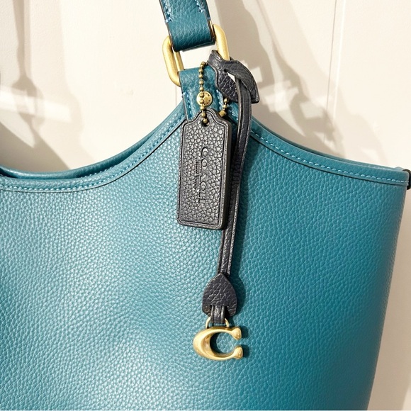 Coach C6337 Pebble Leather Day Tote True Blue Removable Zip Pouch Purse Large - Picture 2 of 6